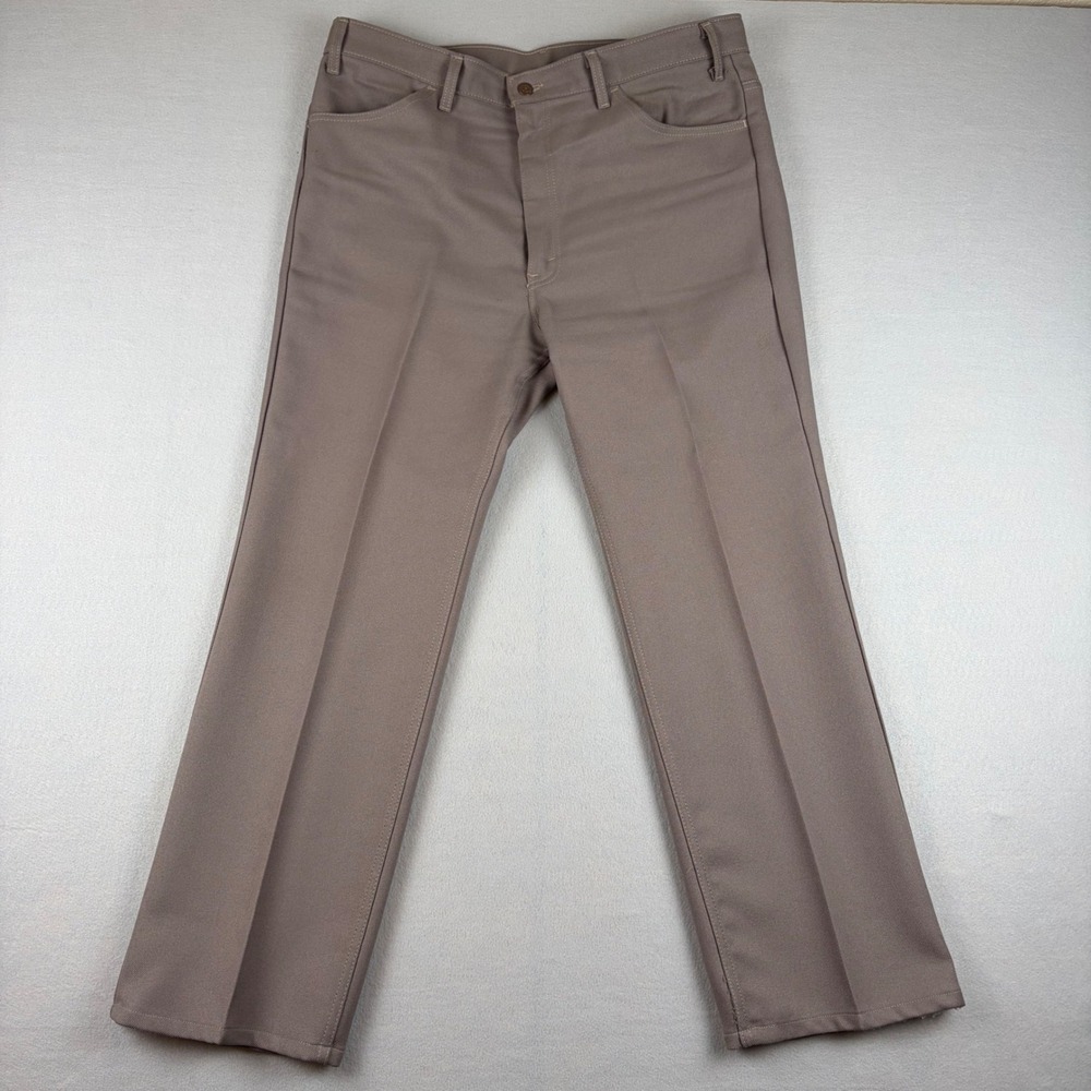 VTG Levis 517 Dacron Saddleman Boot Jeans 40x30 Khaki Gray 90s Made In USA Mens